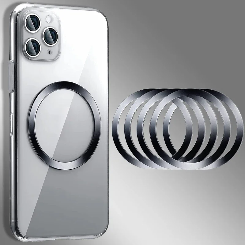 1-10Pcs Metall Aufkleber Ring Für iPhone 16 15 14 13Pro Max Magsafe Drahtlose Ladegerät Platte Handy metall Platte Ring Image
