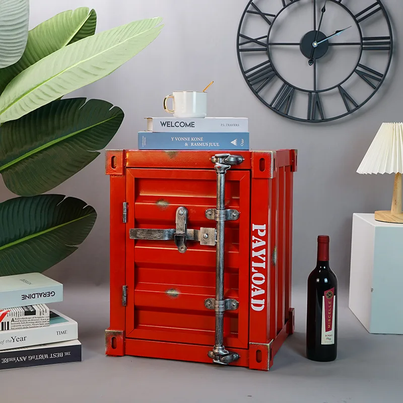 Industries til Container Eisen Nachttisch Couch tisch Bar Dekoration Zinn Schrank Nachttisch Home Hotel Schlafzimmer möbel Image