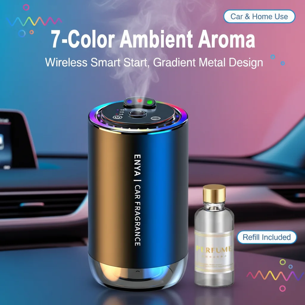RGB Auto Lufterfrischer Smart Duft Diffusor 1000 mAh Aroma Luftbefeuchter Sternenlicht Geruch Verteiler Innen Auto Zubehör Image