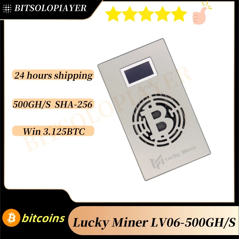 Bitcoins Miner Lucky Miner V6 BM1366 500GH/S BTC Machine Miner mit Netzteil Image