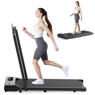 Bigzzia Walking Pad Treadmill 3 in 1 Under Desk Treadmill 2.5HP Treadmills for Home Office with LED