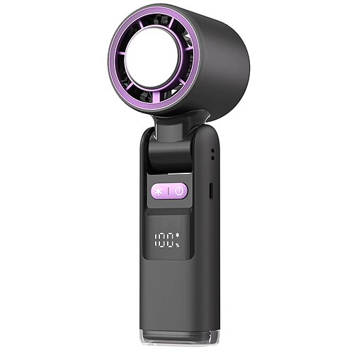 Faltbarer dual nutzbarer Tisch- und Handheld-Ventilator mit Digitalanzeige 100-Geschwindigkeitsanpassung Eis-Kühlung und 4000mAh langer Akkulaufzeit Image
