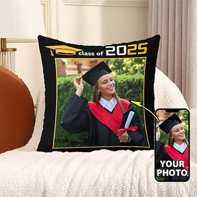 Personalisierter Kissenbezug zum Schulabschluss, fügen Sie Ihr Bild hinzu, beste Geschenke zum Schulabschluss, personalisiertes Geschenk, Fotodesign, Bild, modischer, lässiger Kissenbezug, Image