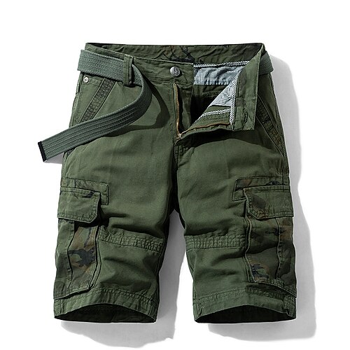 Herren Cargo-Shorts Shorts mit Camouflage-Muster Shorts Sommershorts Reißverschluss Mehrere Taschen Klappentasche Einfach Tarnung Komfort tragbar Knielang Outdoor Sport Täglich Mode Lässig Wein Blau Image
