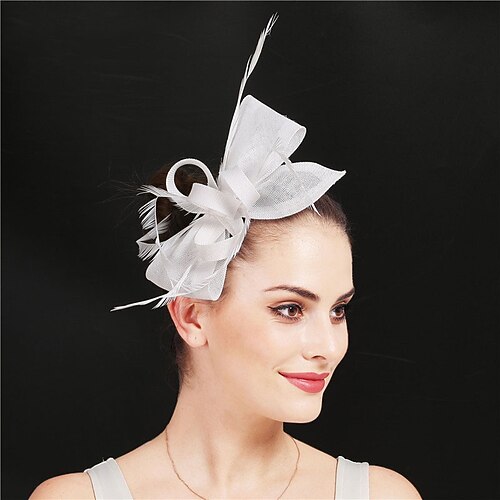 Victoria Tea Party Hut – 2025 Schleife Derby-Kleidung Hüte mit Haarnadel, 1920er 50er Jahre Feder Fascinator für Frauen Image