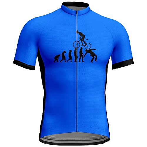 Herren Radtrikot Grafik Kurzarm Fahhrad T-Shirt Trikot mit 3 Gesäßtaschen Mountainbike MTB Schnelltrocknend Anatomisches Design Feuchtigkeitsableitend Atmungsaktiv Sport Gelb Rot Blau Bekleidung Image