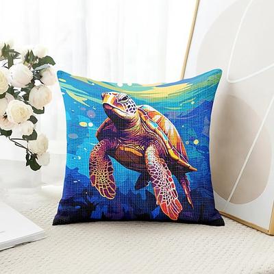 Meeresschildkröten Dekorative Wurfkissenbezüge 1PC Weiche quadratische Couchkissenhülle Kissenbezug für Schlafzimmer Wohnzimmer Sofa Stuhl Image
