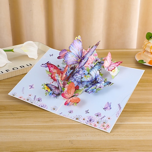 lebendiger 3D-Schmetterling Gänseblümchen-Pop-up-Grußkarte, das beste Geschenk für Mama, Blumenstraußkarte zum Muttertag, Anerkennung für Lehrer, Geburtstag, Dankesgruß Image