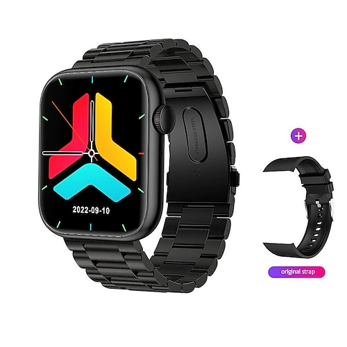 QX7 Smartwatch 1.85 Zoll Smartwatch Fitnessuhr Bluetooth Sitzende Erinnerung Wecker Kalender Kompatibel mit Smartphone Damen Herren Nachrichtenerinnerung Schrittzähler Anpassbares Ziffernblatt IP 67 Image
