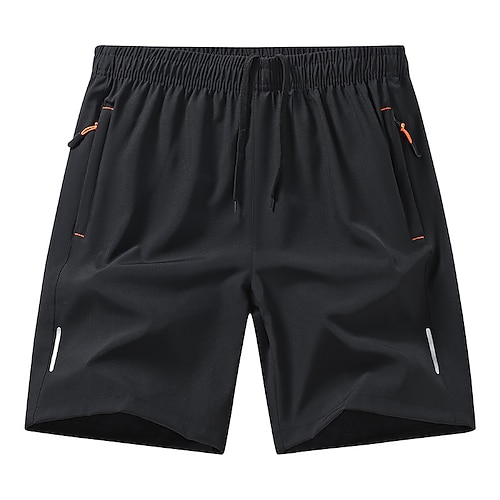 Herren Shorts Sommershorts Freizeitshorts Kordelzug Tasche Elastischer Bund Einfach Komfort Atmungsaktiv Knielang Outdoor Urlaub Sport Lässig Meerblau Schwarz Image
