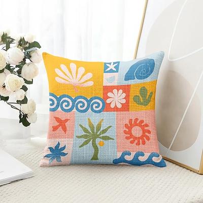 Farbenfrohe Margerite Dekorative Wurfkissenbezüge 1PC Weiche Quadratische Sofakissenhülle Kopfkissenbezug für Schlafzimmer Wohnzimmer Sofa Stuhl Image