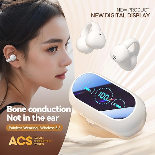 M59 Freisprech-Telefon-Headset 耳夹 Bluetooth 5.3 Sport Ergonomisches Design Stereo für Apple Samsung Huawei Xiaomi MI Yoga Fitness Fitnesstraining Handy Image