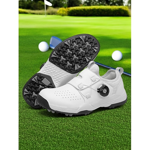 Damen-Golfschuhe mit Drehverschluss leichte, atmungsaktive Turnschuhe für Golferinnen rutschfestes Performance-Schuhwerk für das Spiel auf dem Platz Image