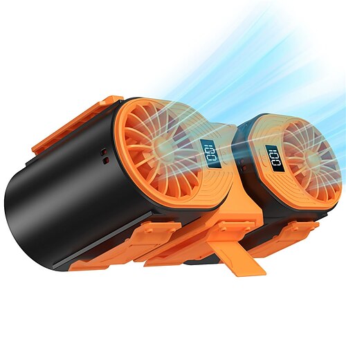 Portabler Clip-Ventilator für Taille/Hals mit Turbo-Kühlung 10000mAh Akku 3 Geschwindigkeiten digitale Anzeige für die Arbeit im Freien Sport und Schreibtischgebrauch Image