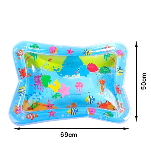 27 20 Zoll aufblasbare Bauchzeitmatte Premium-Baby-Wasserspielmatte für Säuglinge und Kleinkinder Babyspielzeug für 3 bis 24 Monate stärkt die Muskeln Ihres Babys tragbar Image