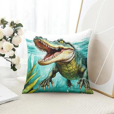 Lustiges Tier Krokodil Dekorative Wurfkissenbezug 1PC Weicher quadratischer Couchkissenbezug Kissenbezug für Schlafzimmer Wohnzimmer Sofa Stuhl Image