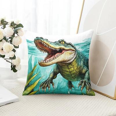 Lustiges Tier Krokodil Dekorative Wurfkissenbezug 1PC Weicher quadratischer Couchkissenbezug Kissenbezug für Schlafzimmer Wohnzimmer Sofa Stuhl Image