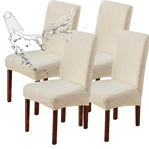 1 Stück wasserdichte Stuhlhussen für Esszimmerstühle, Stretch-Parsons-Stuhlhussen für Esszimmer- und Küchenstühle, Schutzbezug, abnehmbar, waschbar Image