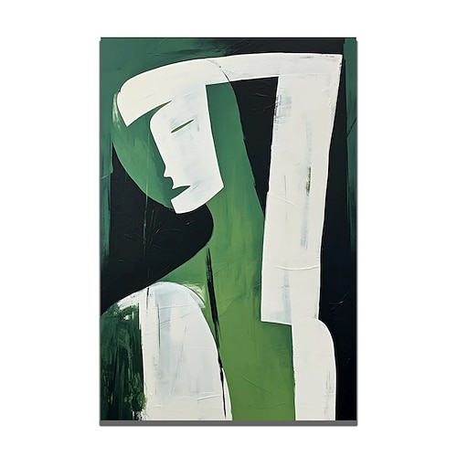 Ölgemälde handgefertigt handgemalt Wandkunst abstrakte Menschen Leinwand Malerei Wohndekoration Dekor gespannten Rahmen fertig zum Aufhängen Image
