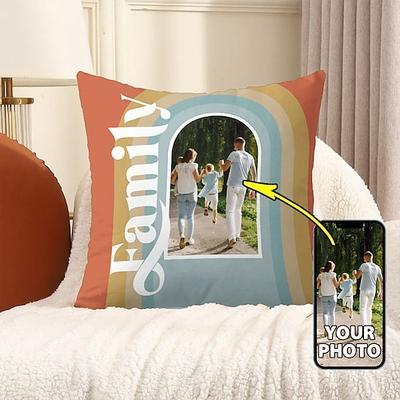 Kissenbezug nach Maß Fügen Sie Ihr Bild hinzu Meine Familie Personalisierte Geschenk Foto Design Bild Mode Lässiger Kissenbezug Kissenbezug 1 Stück Maßgeschneidert Image