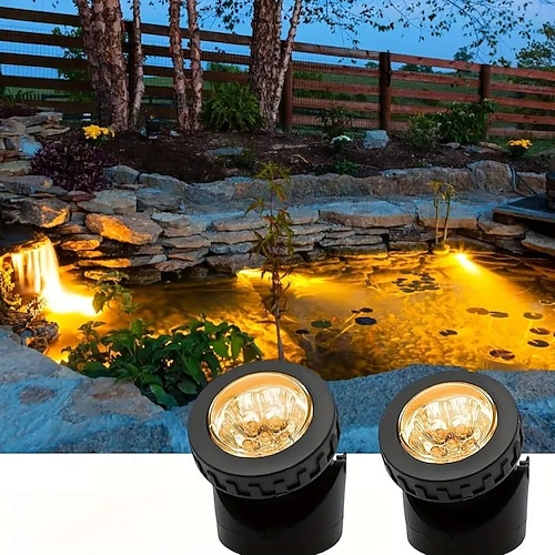LED-Solarstrahler IP65-geschützt 1/2/3 Köpfe Unterwasser-Flutlicht für Schwimmbad, Garten, Rasen, Wald, Teich, Weg, Landschaftsdekoration Image