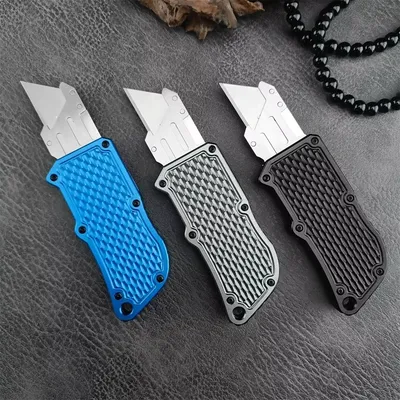 Outdoor Pocket Knife 440C Steel Blade + Aluminum Handle Lightweight Portable Camping Knife Durable