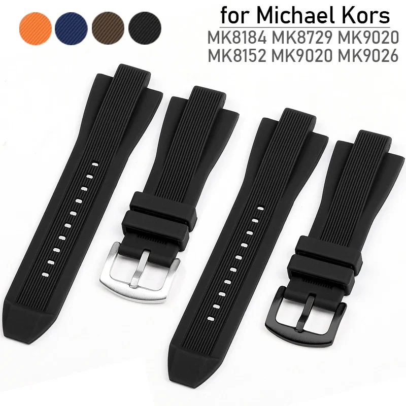 Soft Silicone Strap for Michael Kors MK8184 MK8729 MK9020 MK8152 MK9020 MK9026 Bracelet 29mmx13mm Universal Waterproof Wristband