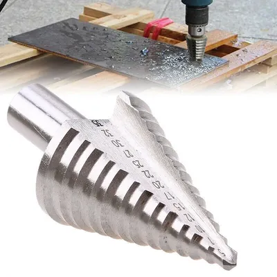 Step Drill Bit 5-35mm Titanium Coated Step Drill Bits HSS Straight Groove Step Cone Drill High Speed