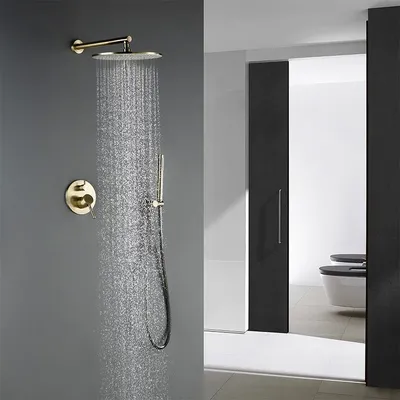 Brushed Rose Gold Shower Faucet Bathroom Brushed Gold Shower Set 2 Ways Hot And Cold Shower Set