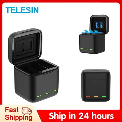 TELESIN Portable Battery Charger 3 Slot Fast Charging for GoPro Hero 13 Battery for GoPro Hero13