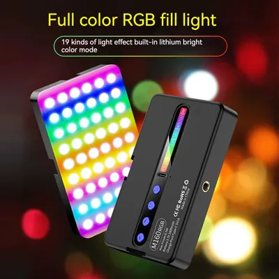 Andoer M160 RGB LED Video Light 2700-6500K Handheld Photography Fill Lamp CRI95+ Built-in 1800mah