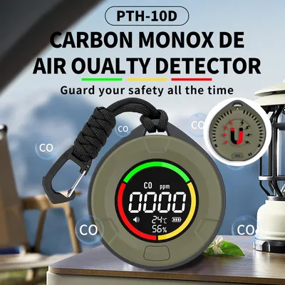 Protmex Portable 4-in-1 Carbon Monoxide Detectors, Mini Carbon Monoxide and Carbon Dioxide Monitor