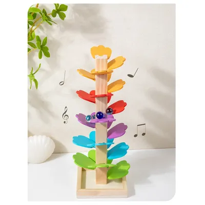 Musical Tree Marble Ball Run Track Building Blocks Kids Wooden Toys Montessori Learning Educational
