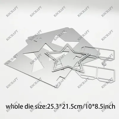 KSCRAFT 3D Rising Box Star Add On Cutting Dies Stencils for DIY Scrapbooking Decorative Embossing