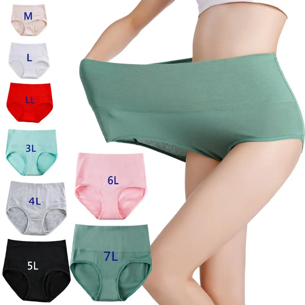 3 pz/lotto Plus Size mutandine intimo in cotone da donna slip a vita alta slip Sexy mutande mutandine senza soluzione di continuità ragazze intimo femminile