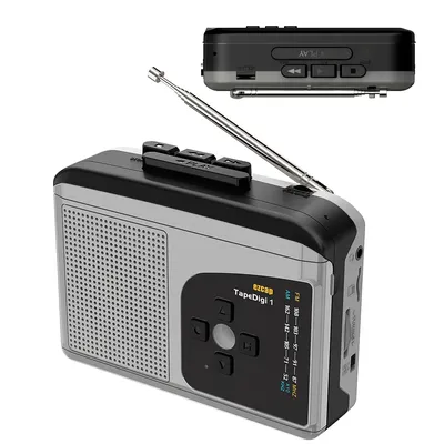 234 Cassette Tape Player Portable AM FM Radio Cassette Tape-to-MP3 Converter Sound Recorder Built-in