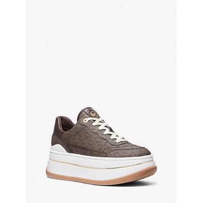 Hayes Signature Logo Platform Sneaker - White - Michael Kors Sneakers