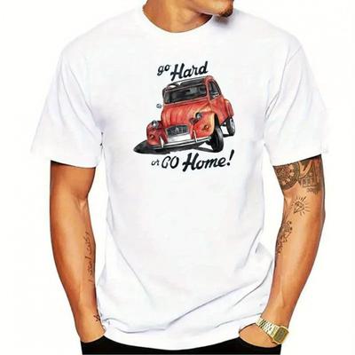 TEMU 100% Cotton O-neck Custom Printed T-shirt Classic Car Or - Citro_n 2cv Women Tshirts Image