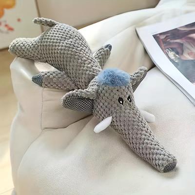 TEMU Toop Soft Chew Toys For Dogs - Plush Elephant & Lion Teethers With Squeakers, Ideal For Small & Medium Breeds, Pet Toy| Dog Toy|durable Dog Toy Image