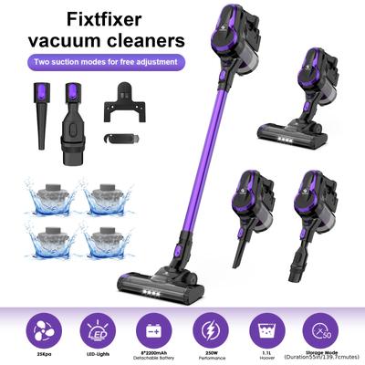 TEMU Fixtfixer Cordless Vacuum Cleaner, 250w/25000pa Powerful, Up To55 Minutes, 1. Dust Cup, 6in 1 Lightweight Cordless Vacuum Cleaner For Carpet Pet Hair Image