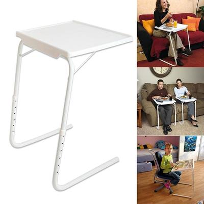 TEMU Folding Tray Table Set, Adjustable Tv Tray Table, Suitable For Dining , Small White Table, Suitable For Small Spaces In The Family Dining Room And Bedroom.