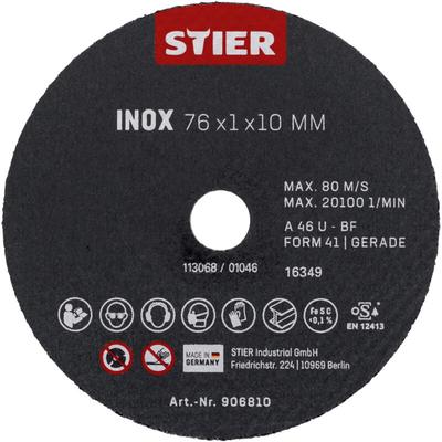 Trennscheibe Edelstahl/Inox 76 x 1 x 10 gerade 10 Stk - Stier Image