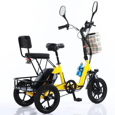 2025 Folding Electric Trike Scooter Passenger Adult Tricycle Sale Ready to Ship Lithium Battery 48V Foldable Bicycle Tricycle