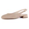 Slingpumps GABOR "RHODOS", Damen, Gr. 41, beige (sand), Ziegenveloursleder, unifarben, elegant, Schuhe, Blockabsatz, Businessschuh, verstellbares Riemchen, Weite G (=weit)