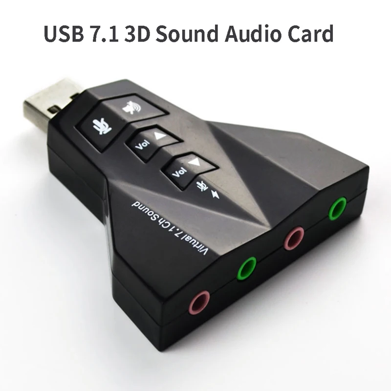 USB Virtual 7.1 Unabhängige Soundkarte Flugzeugförmige Soundkarte Computertreiber Kostenloser externer Desktop-Laptop Image