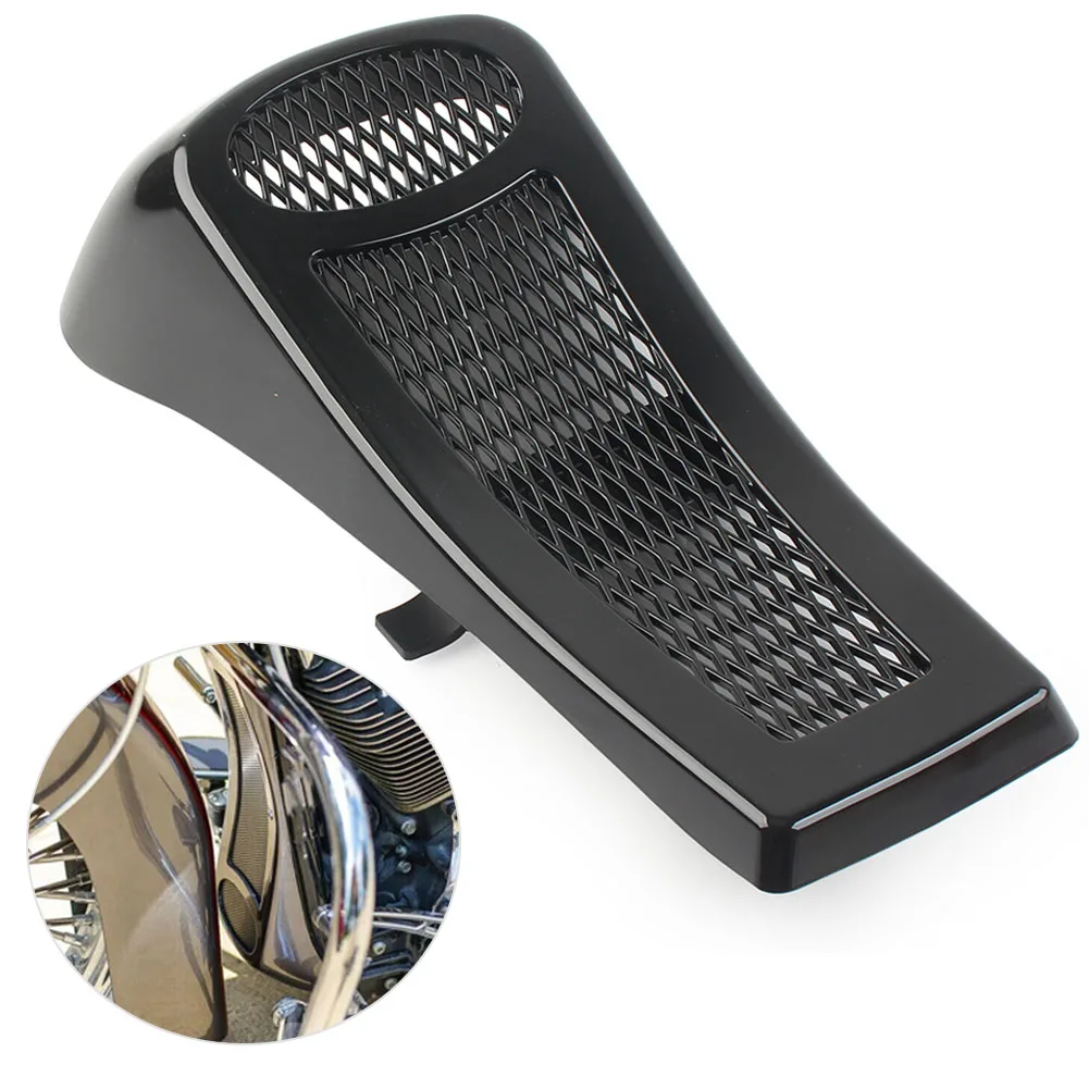 Schwarz Motorrad Front Lower Kühler Abdeckung Kinn Verkleidung Spoiler Rahmen Abdeckung Für Harley Davidson Softail Fatboy 2000-2017