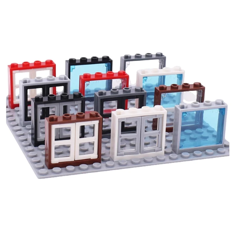 10 Stück MOC kompatibel mit 60594 60603 60608 dicken Tür- und Fensterrahmen-Bausteinen 1x4x6 kreatives DIY-Kinderspielzeug Image