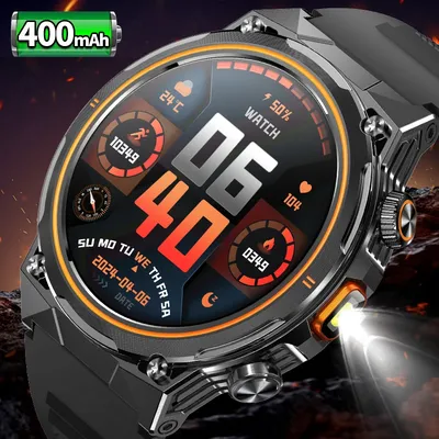 LIGE Neue 400mAh Batterie Drahtlose Anruf Smart Uhr Männer Voller Touchscreen Gesundheit Monitor Uhr Mit Taschenlampe Für IOS android