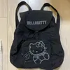 Kawaii Hello Kitty Rucksack, süßer bedruckter Retro-Schwarz-Campus-Rucksack, Cartoon, einfache