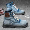 Herrenschuhe im Stil 2025, Höhe erhöhen, atmungsaktiv, mittelhoher Schuh, modisch, Denim, lässig, vielseitig, Arbeitskleidung, Schuhe, Freizeitstiefel, Schuhe
